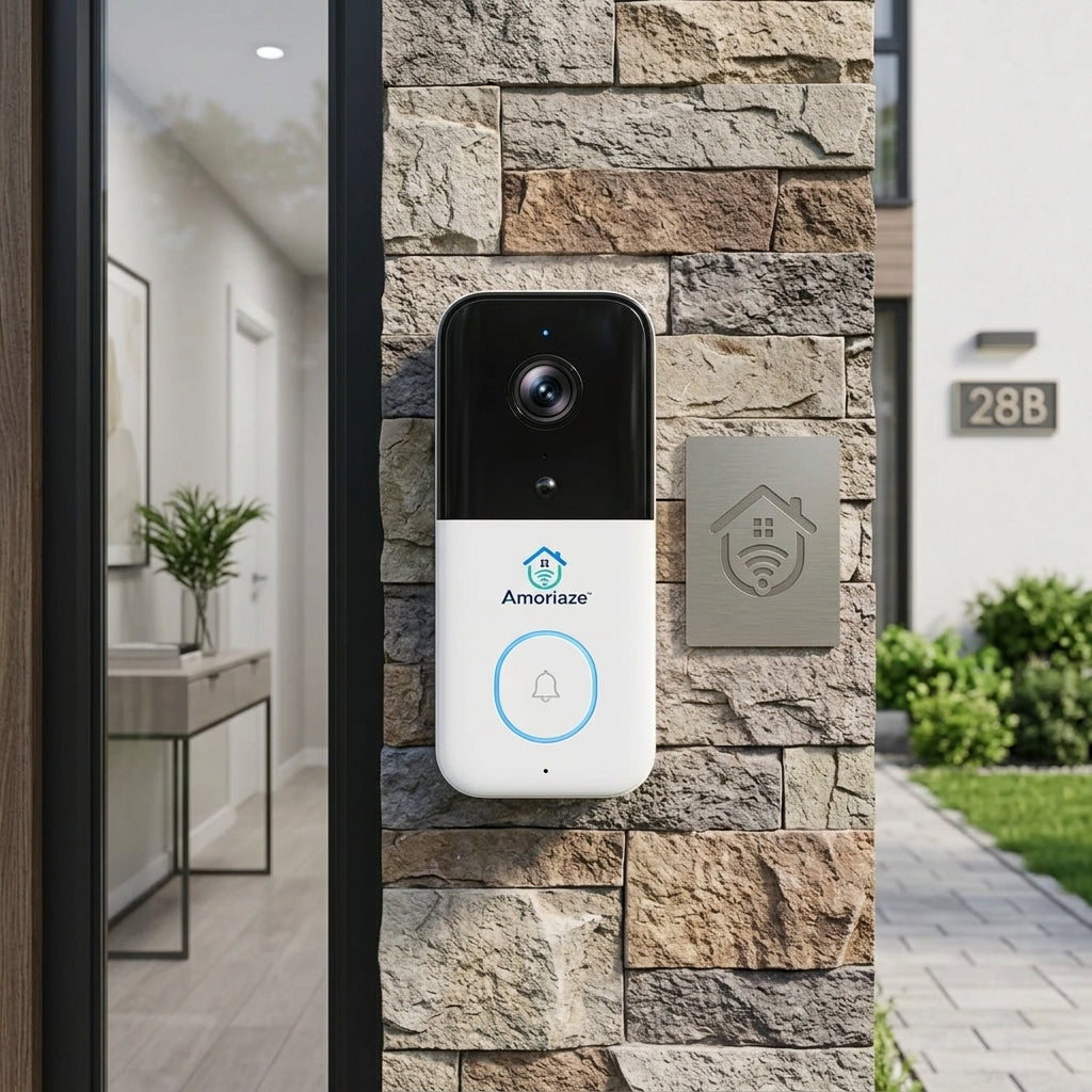 Amoriaze™ DoorSight Pro Smart Video Doorbell – 1080P HD, Color Night Vision, Smart Motion Alerts & Two-Way Talk