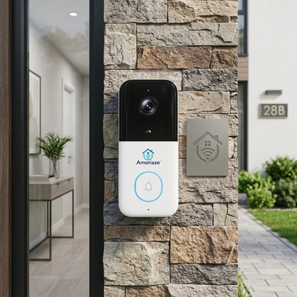 Amoriaze™ DoorSight Pro Smart Video Doorbell – 1080P HD, Color Night Vision, Smart Motion Alerts & Two-Way Talk